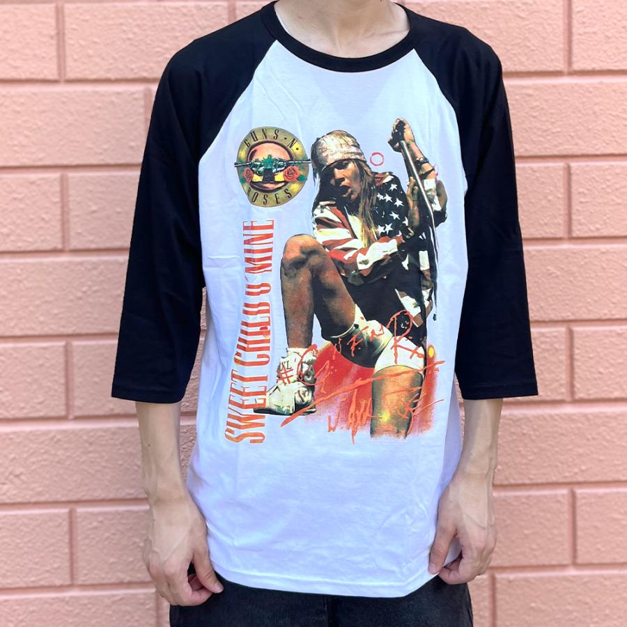 BEATJIVE Guns N' Roses ラグラン Tシャツ 7分袖 メンズ BEATJIVE Guns N' Roses ラグラン Tシャツ 7分袖 メンズ
