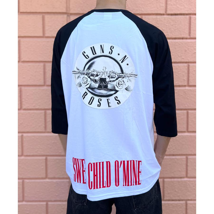 BEATJIVE Guns N' Roses ラグラン Tシャツ 7分袖 メンズ BEATJIVE Guns N' Roses ラグラン Tシャツ 7分袖 メンズ