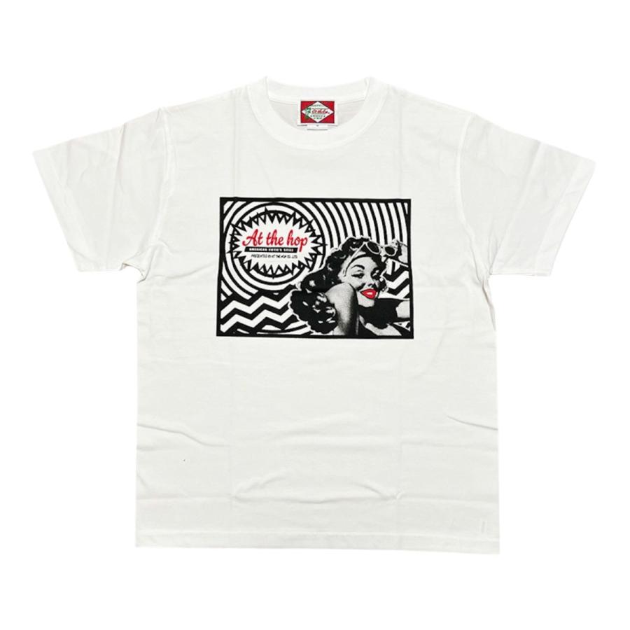 ピンナップガールデザインTシャツ サイズXL AT THE HOP ロカビリー
