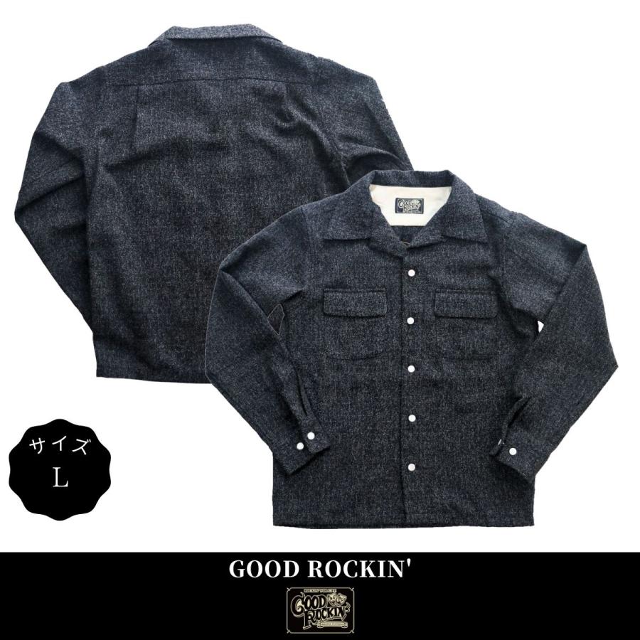 50sスタイル霜降りオープンカラーシャツ サイズL GOOD ROCKIN 50sスタイル霜降りオープンカラーシャツ サイズL GOOD ROCKIN