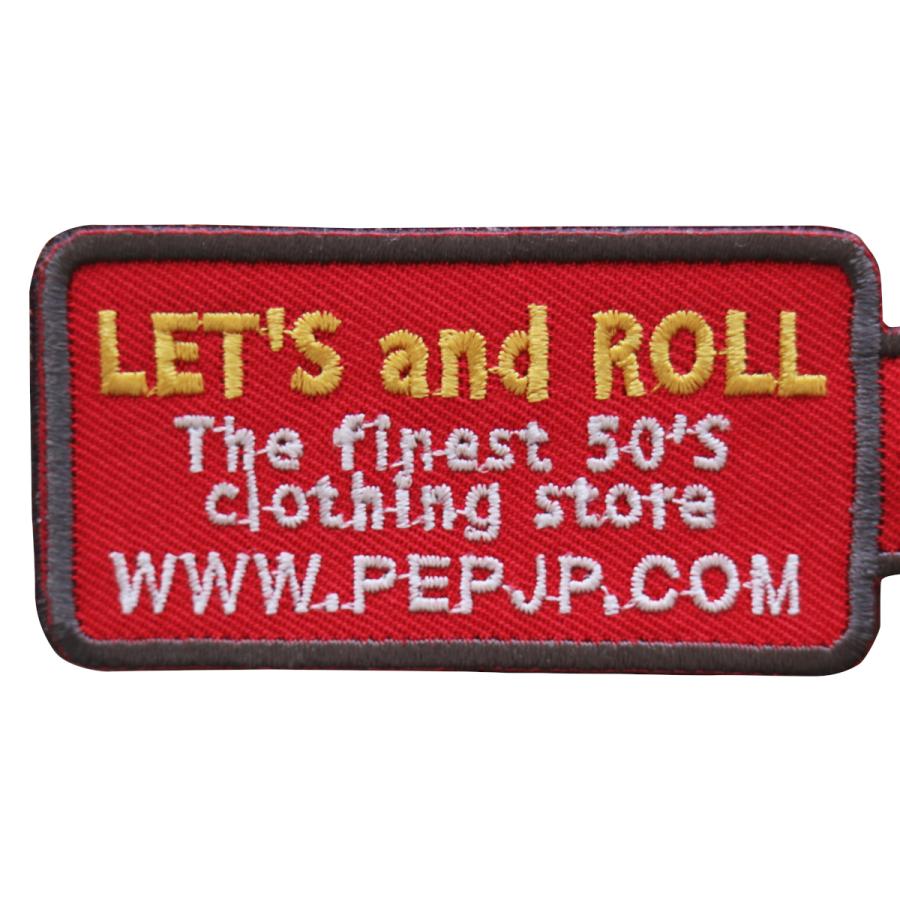 キーホルダー ロカビリーファッション 角プレートキーホルダー 黒X赤