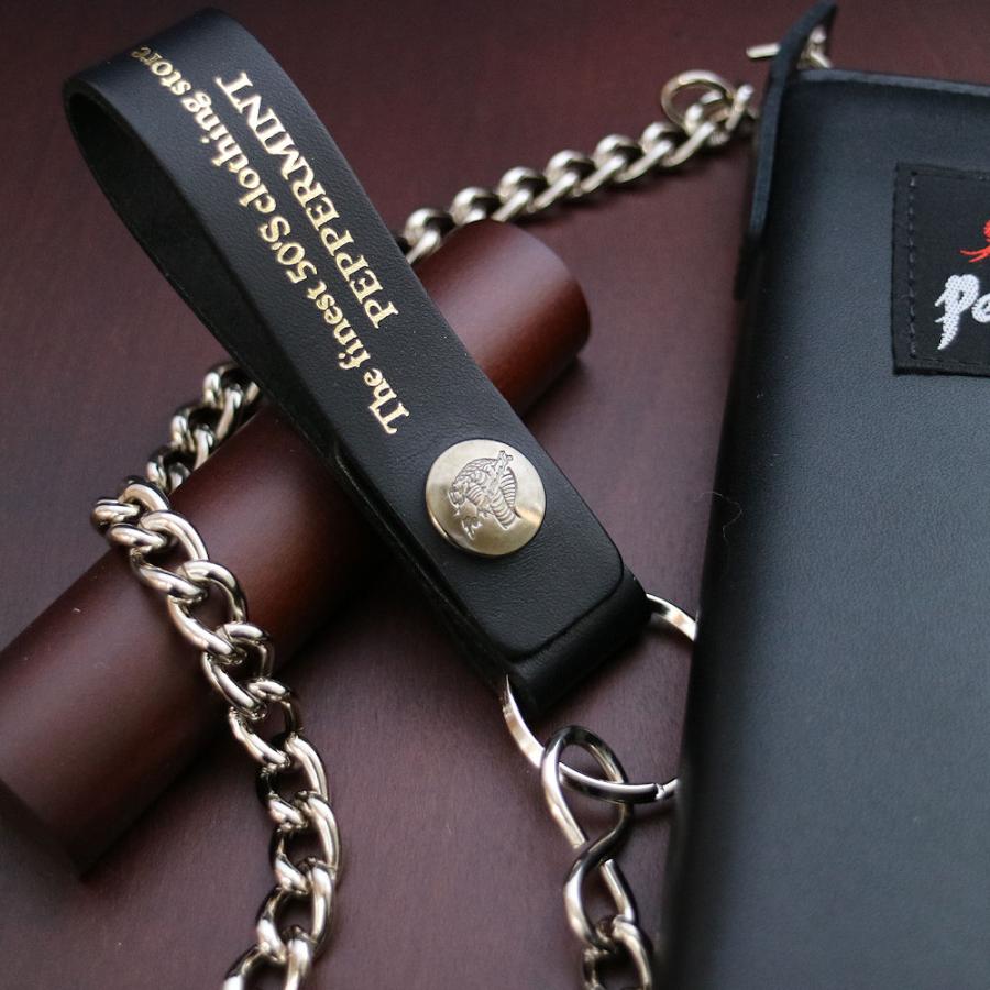 総革コブラタグ ラウンドファスナー ウォレットチェーン付き 黒 RSW