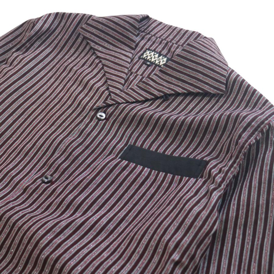 Lame Stripe Italian Shirts サイズL サヴォイ クロージング