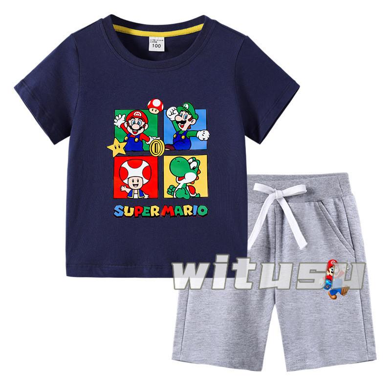 春夏新作 子供用ショートスリーブ Tシャツ 短パンツ 上下セット 半袖 スーパーマリオ 男の子女の子向け ラウンドネック 小学生 幼稚園児｜beatystore｜12