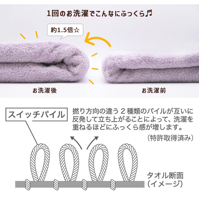 moz（モズ） フェイスタオル 洗うほど膨らむタオル 34×80cm
