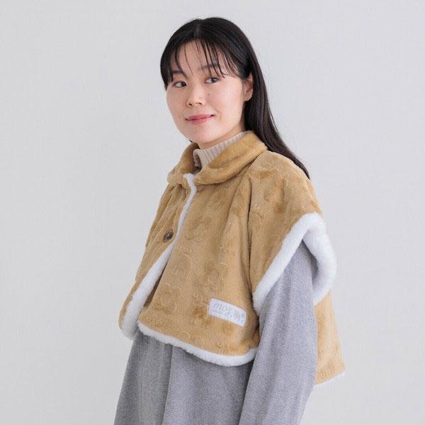 moz（モズ） 肩当て フランネル ポンチョ レディース 冬 北欧 もこもこ