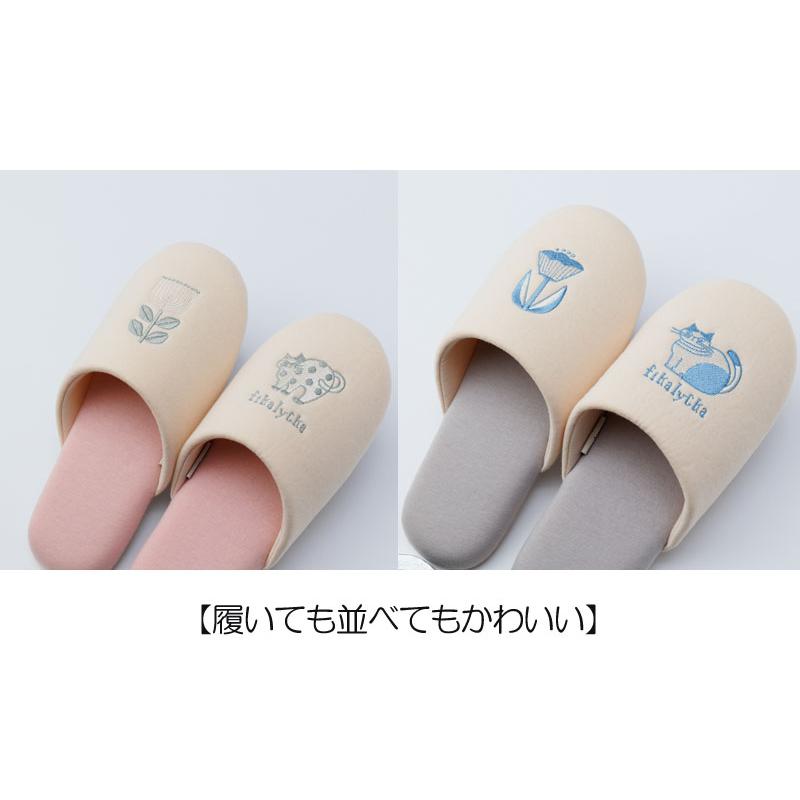 スリッパ fikalycka ソフト M L レディス メンズ ルームシューズ 猫 猫