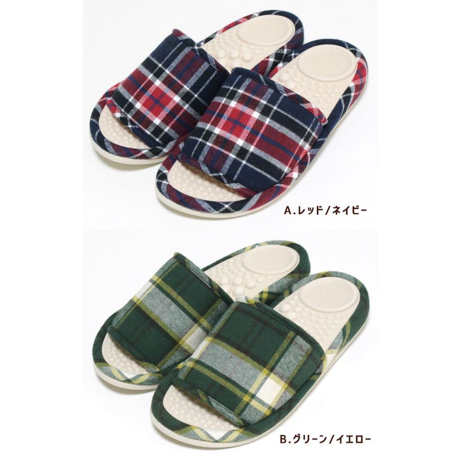 健康 スリッパ サラダボウル タータンチェック LLサイズ 26-27 メンズ