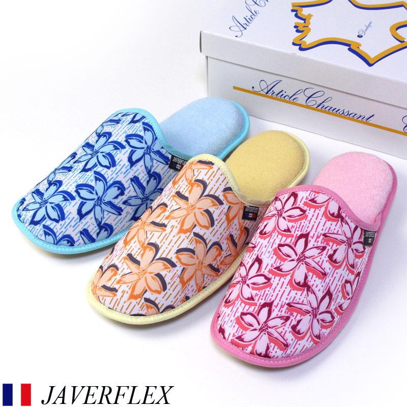 爆買 スリッパ JAVERFLEX フラワー 4338 ルームシューズ 22.5-24.5cm