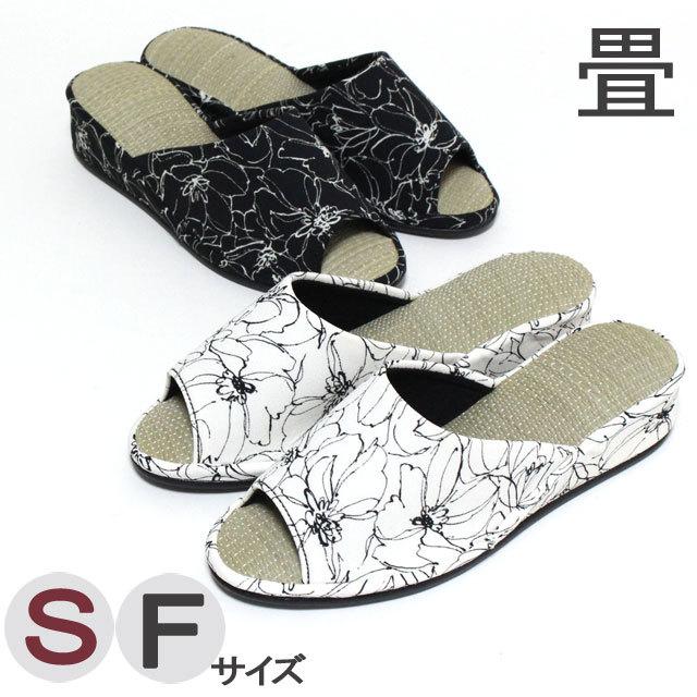 ヒールスリッパ 夏用 モノトーンフラワー 畳 4cmヒール タタミ中 い草 小さいサイズあり Ja024 カジュアル雑貨ビューピィ 通販 Yahoo ショッピング