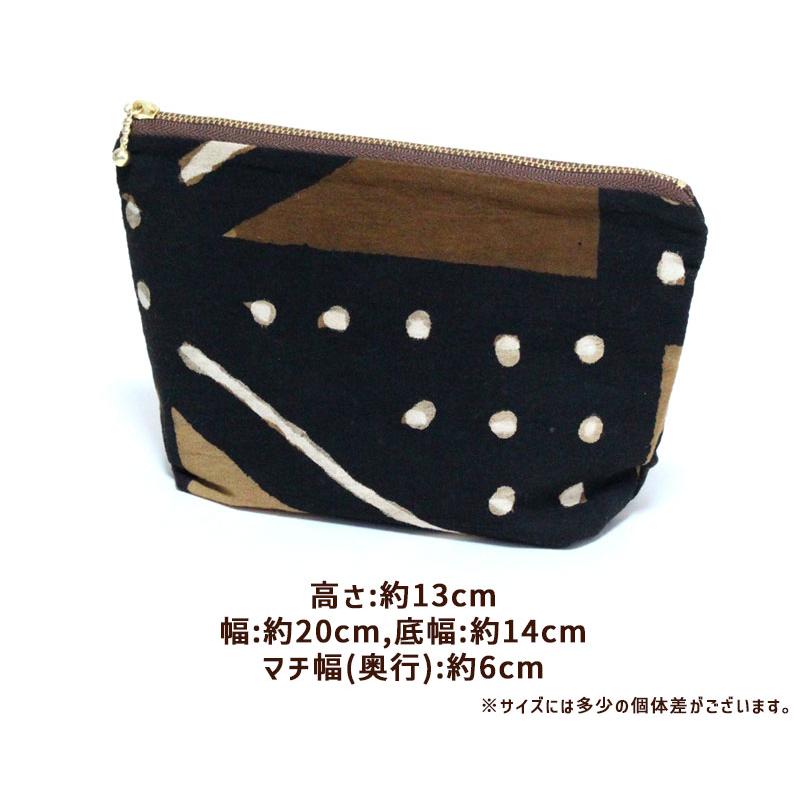 ポーチ 13×20cm ボゴラン アフリカ 泥染め CHIWARA チワラ 内ポケット