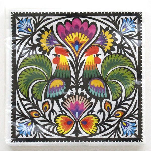 ポーランド ペーパーナプキン ウォヴィチ地方 切り絵モチーフ