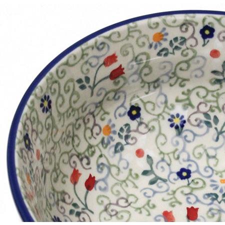 ポーランド陶器・食器 ボウルM 16.5cm 小花と唐草 どんぶり