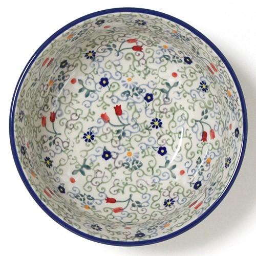 ポーランド陶器・食器 ボウルM 16.5cm 小花と唐草 どんぶり