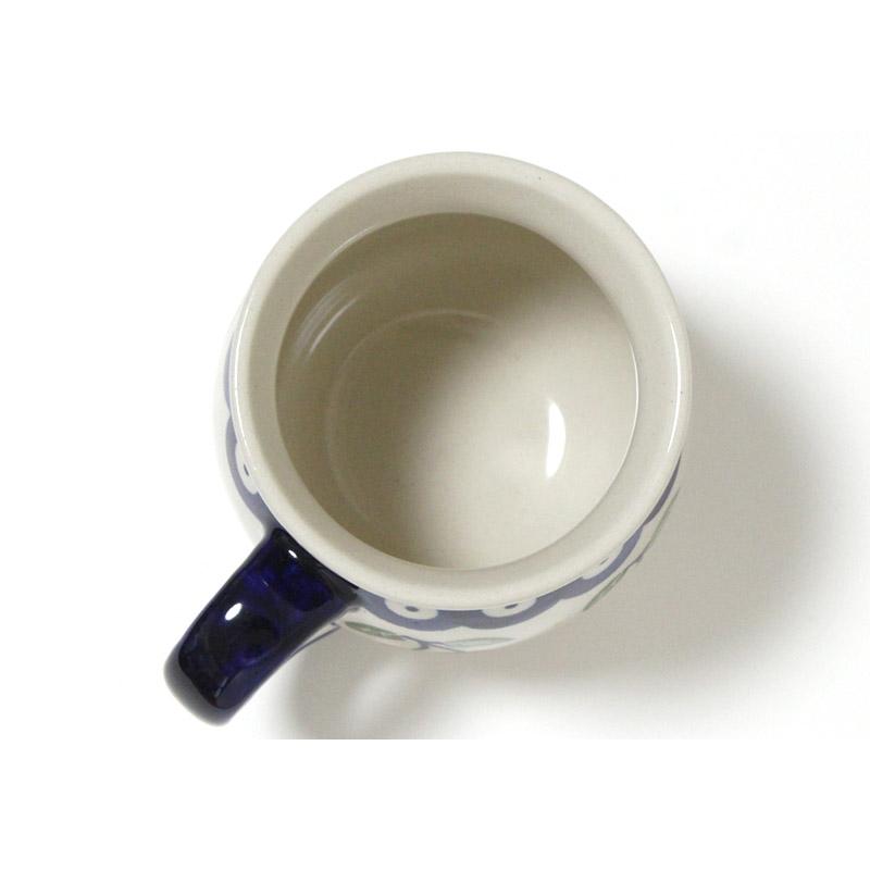 ポーランド 食器 陶器 マグカップS 0.2L チェリー柄とピーコックアイ