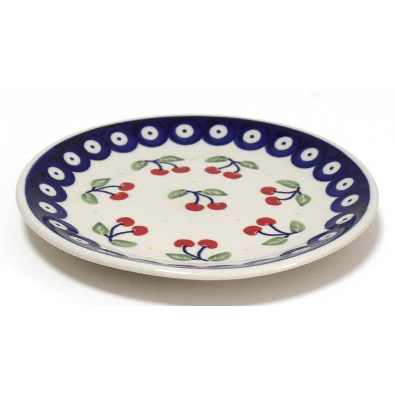 ポーランド 食器 陶器 プレート 17cm チェリー柄とピーコックアイ T130