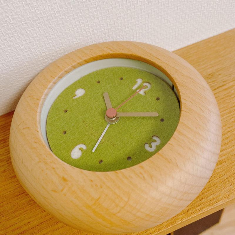 時計 置き時計 イハナ フェルト アラームクロック 木製 北欧 文字盤