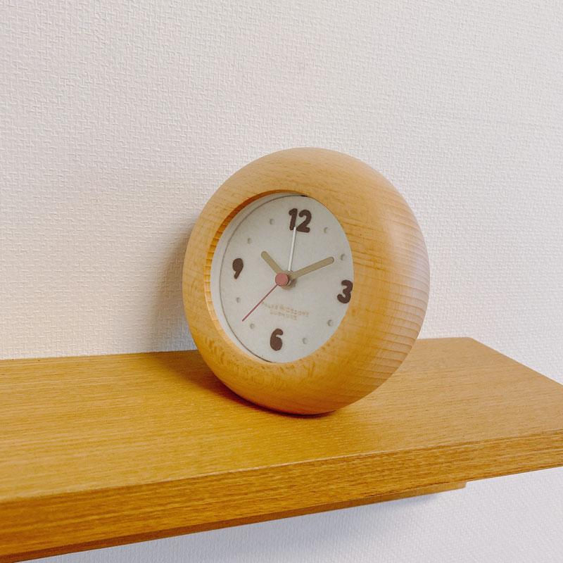 時計 置き時計 イハナ フェルト アラームクロック 木製 北欧 文字盤