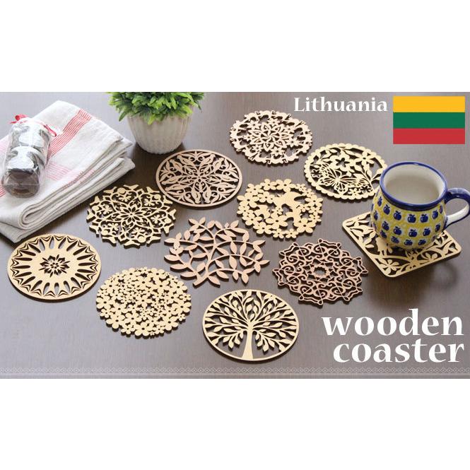 ❤️メルヘン88❤️】ハンドメイド 木製コースター 5枚セット 花柄
