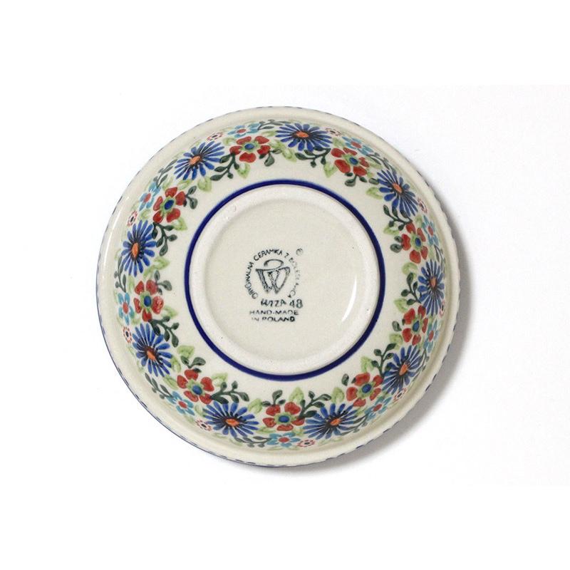 【新品未使用】ポーランド陶器GALIA社　ART白いお花の食器セット5点 ポーランド陶器・食器 ボウル L 15cm 花とりどりと青い縁花 WIZA社