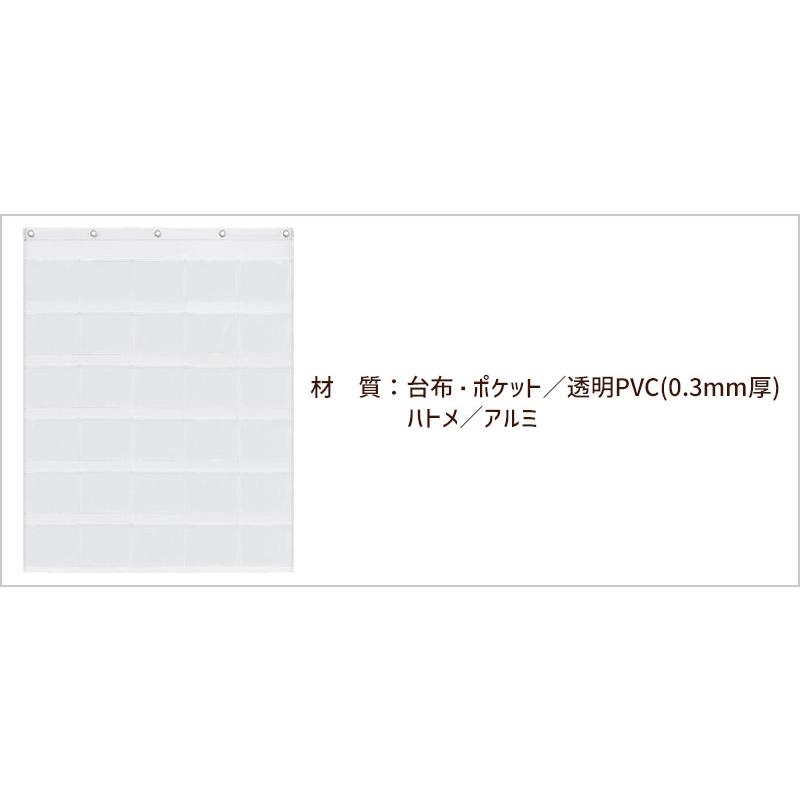 オールクリア 透明 ウォールポケット CD 30ポケット W-173 ハガキ 大