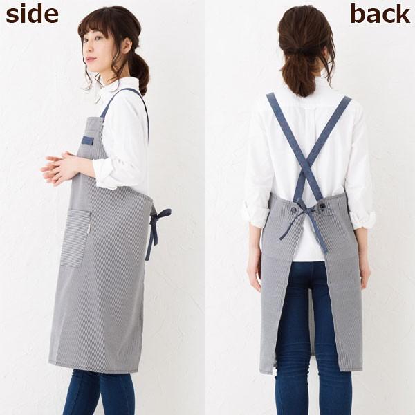 爆買 エプロン レギュラー丈 85cm ストライプ×無地 K149-2 メール便可