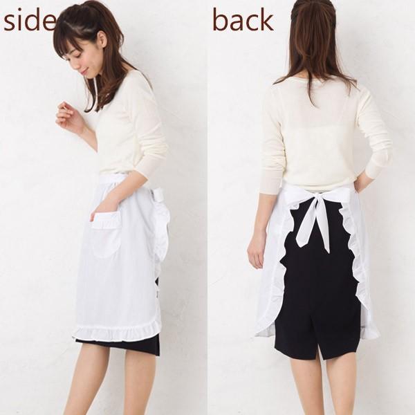 エプロン ブロード 前掛け BR6-1 白 黒 冠婚葬祭 フォーマル サロン