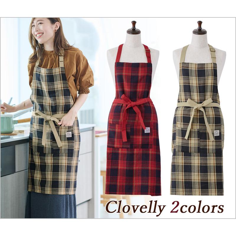 エプロン チェック クロベリー Clovelly おしゃれ 大人 タータン