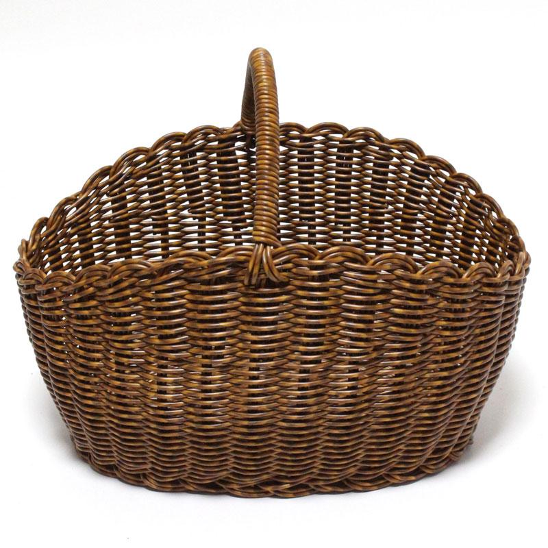 スリッパラック オーバル ワンハンドル バスケット L 29×22×16 UTILE