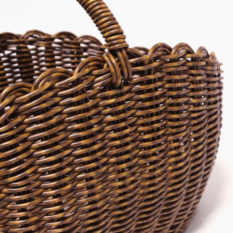 スリッパラック オーバル ワンハンドル バスケット L 29×22×16 UTILE