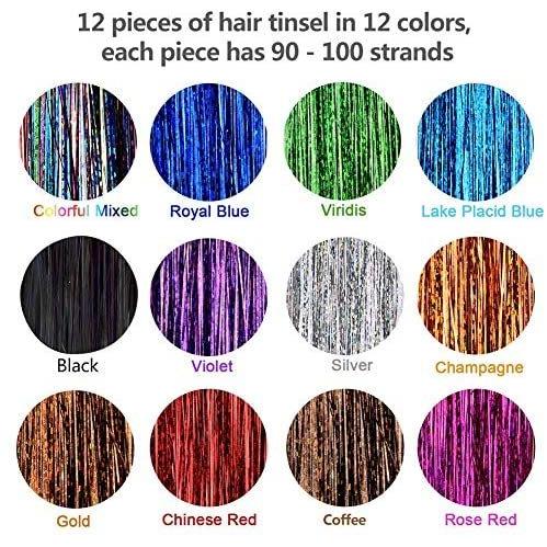 Augoog 12本 かつら 髪飾り 輝くキラキラ ヘアエクステ メッシュ 可愛い 髪留め式 編み込み用 ストレート ロング Be2b Beau Peuple 通販 Yahoo ショッピング