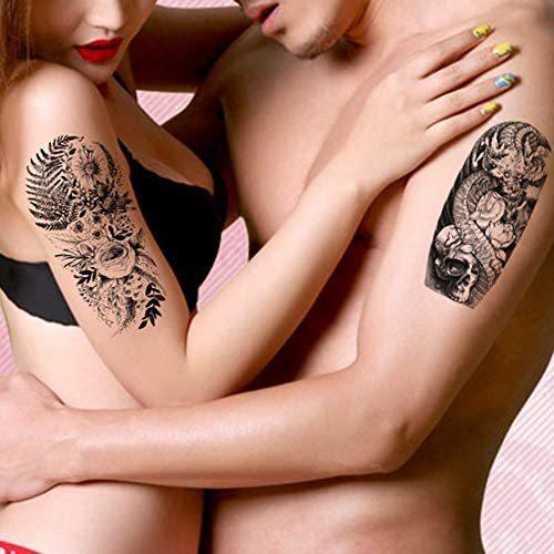 Tafly 腕タトゥーシール月森林花頭蓋骨狼ブラック男性女性入れ墨刺青シール 10枚 Be2b Beau Peuple 通販 Yahoo ショッピング
