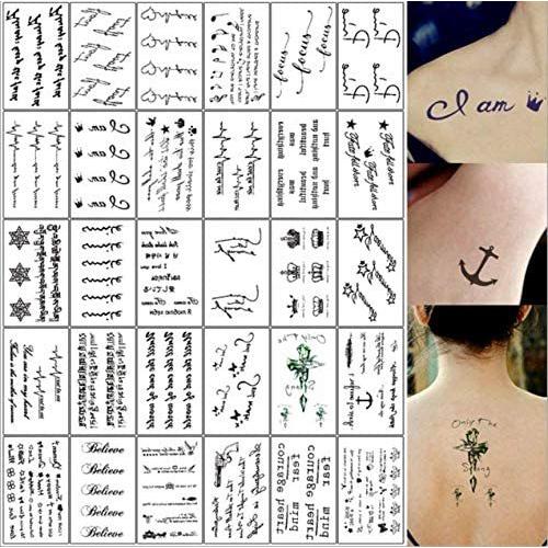 Jlovey タトゥーシール 文字 英語 英文字 30枚セット かわいい 英文字 タトゥー リアル 防水 長持ち Be2b Beau Peuple 通販 Yahoo ショッピング