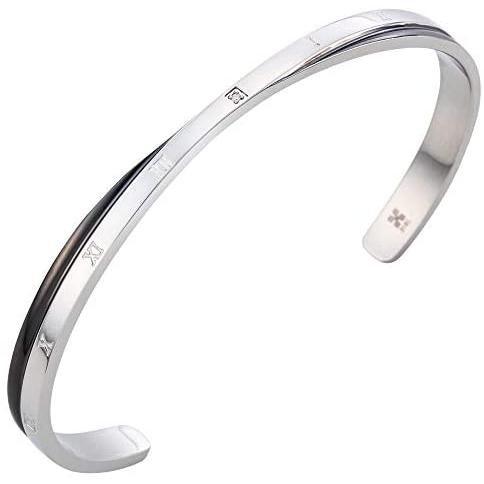 超目玉 期間限定 ホワイトクローバー バングル ブランド 人気 サージカルステンレス ダイヤモンド アトラス ローマ数字 クロス ブラック 手数料安い Epap Polri Go Id