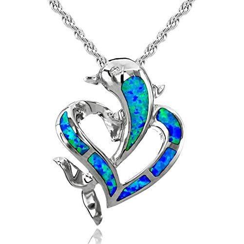 珍しい レイラニ ハワイアンジュエリー ブルーオパール ハート ドルフィン イルカ シルバーネックレス ペンダント シルバー925 Cz付 Be2c Beau Peuple 通販 Yahoo ショッピング お気にいる Herkulvinc Com Tr