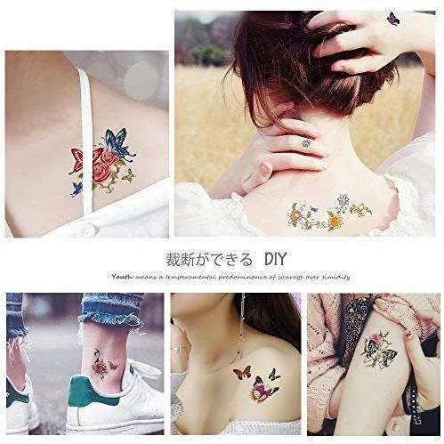 Lattcure タトゥーシール 花 蝶 10枚セット ボディーシール 入れ墨 刺青 足 体 胸 腕 肩 背中に簡単貼る Be2c Beau Peuple 通販 Yahoo ショッピング