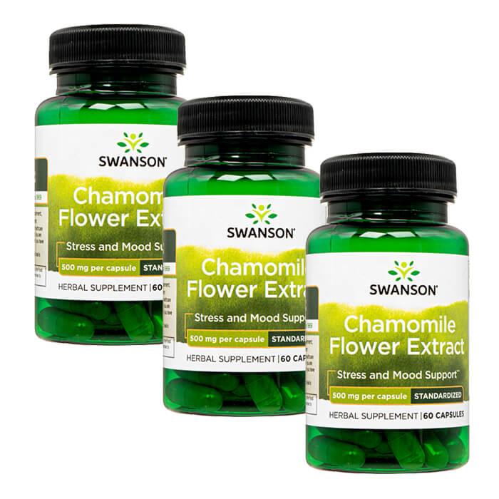 カモミールフラワーエクストラクト 500mg 60錠 3本 スワンソン Swanson Chamomile Flower Extract
