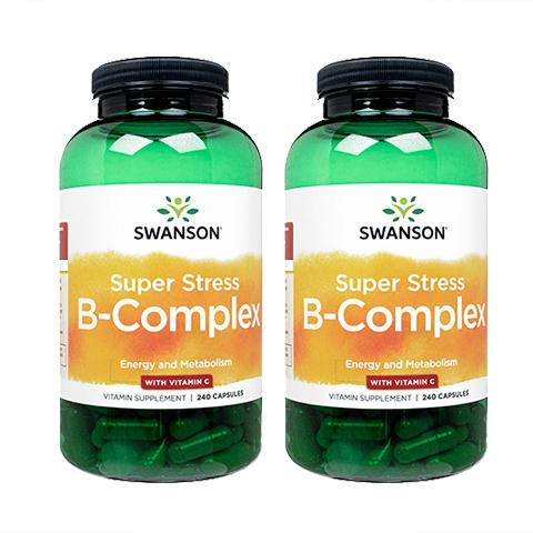 スワンソン スーパーストレス B-コンプレックス＋ビタミンＣ 240錠 2本 Swanson SuperStressB-Complex w/VitaminC 日時指定不可