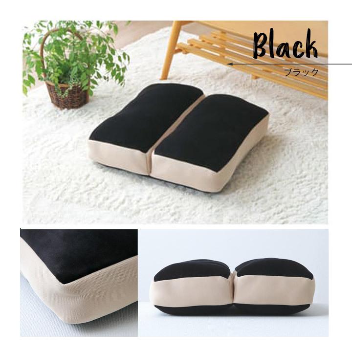 イケヒコ 2連クッション 四角 二つ折り ダブルクッション 腰あて