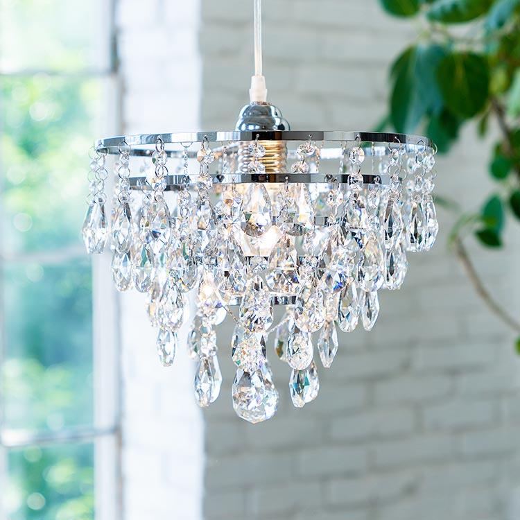 ペンダントライト おしゃれ 照明 照明器具 シャンデリア 1灯 ガラス 間接照明 カフェ ダイニング リビング キッチン  姫系 レディーン 食卓 LED 対応 | ブランド登録なし | 12