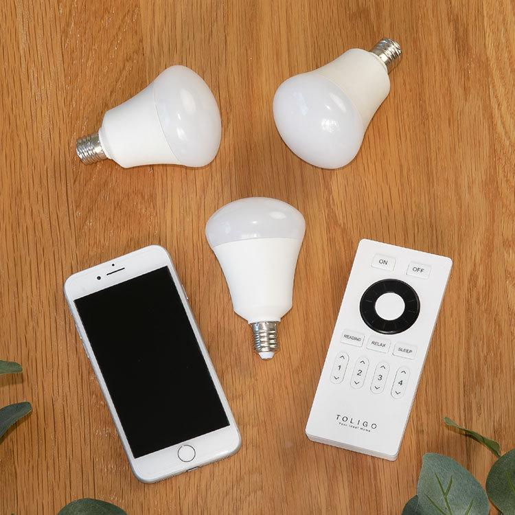 スマートLED電球 4球セット 40w相当 調色調光 E17口金 リモコン