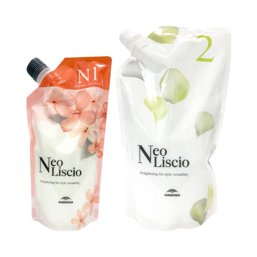 各1個セット ミルボン ネオリシオ N 1剤 400g ＋ 2剤 800g ストレート