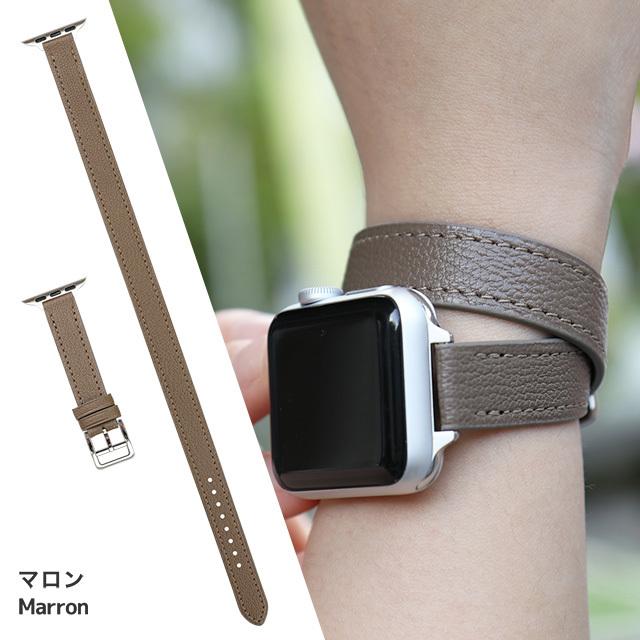 Apple Watch バンド Series Ultra3 Ultra2 Ultra SE3 SE2 SE 11 10 9 8 7 6 5 4 3 2 1 38 40 41 42 44 45 46 49mm クリスプゴートレザー 山羊革 ベルト ロングの画像