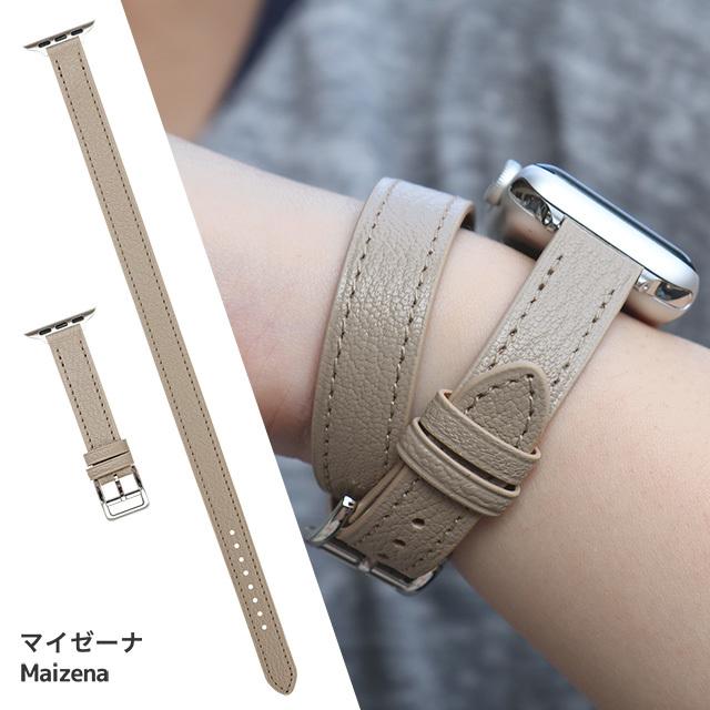 Apple Watch バンド Series Ultra3 Ultra2 Ultra SE3 SE2 SE 11 10 9 8 7 6 5 4 3 2 1 38 40 41 42 44 45 46 49mm クリスプゴートレザー 山羊革 ベルト ロングの画像