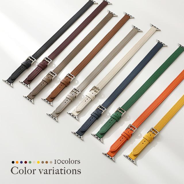 Apple Watch バンド Series Ultra3 Ultra2 Ultra SE3 SE2 SE 11 10 9 8 7 6 5 4 3 2 1 38 40 41 42 44 45 46 49mm クリスプゴートレザー 山羊革 ベルト ロングの画像