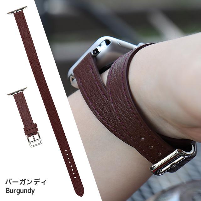 Apple Watch バンド Series Ultra3 Ultra2 Ultra SE3 SE2 SE 11 10 9 8 7 6 5 4 3 2 1 38 40 41 42 44 45 46 49mm クリスプゴートレザー 山羊革 ベルト ロングの画像