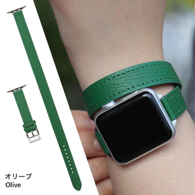 Apple Watch バンド Series Ultra3 Ultra2 Ultra SE3 SE2 SE 11 10 9 8 7 6 5 4 3 2 1 38 40 41 42 44 45 46 49mm クリスプゴートレザー 山羊革 ベルト ロングの画像