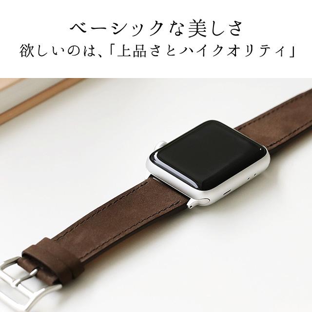 新作ウエア Apple Watch 7 42 本体 クロコ レザー ベルト ブラウン 