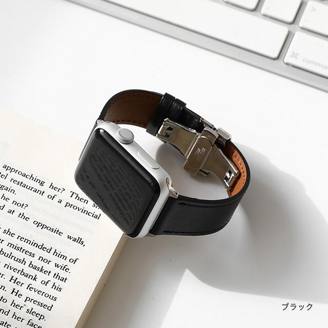 Apple Watch バンド Dバックル プッシュ式 Series Ultra3 Ultra2 Ultra SE3 SE2 SE 11 10 9 8 7 6 5 4 3 2 1 38 40 41 42 44 45 46 49mm 栃木レザー 本革 ベルトの画像