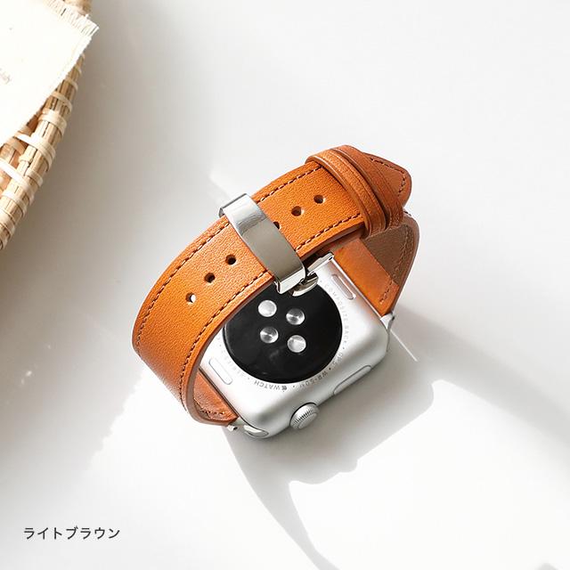 Apple Watch バンド Dバックル プッシュ式 Series Ultra3 Ultra2 Ultra SE3 SE2 SE 11 10 9 8 7 6 5 4 3 2 1 38 40 41 42 44 45 46 49mm 栃木レザー 本革 ベルトの画像